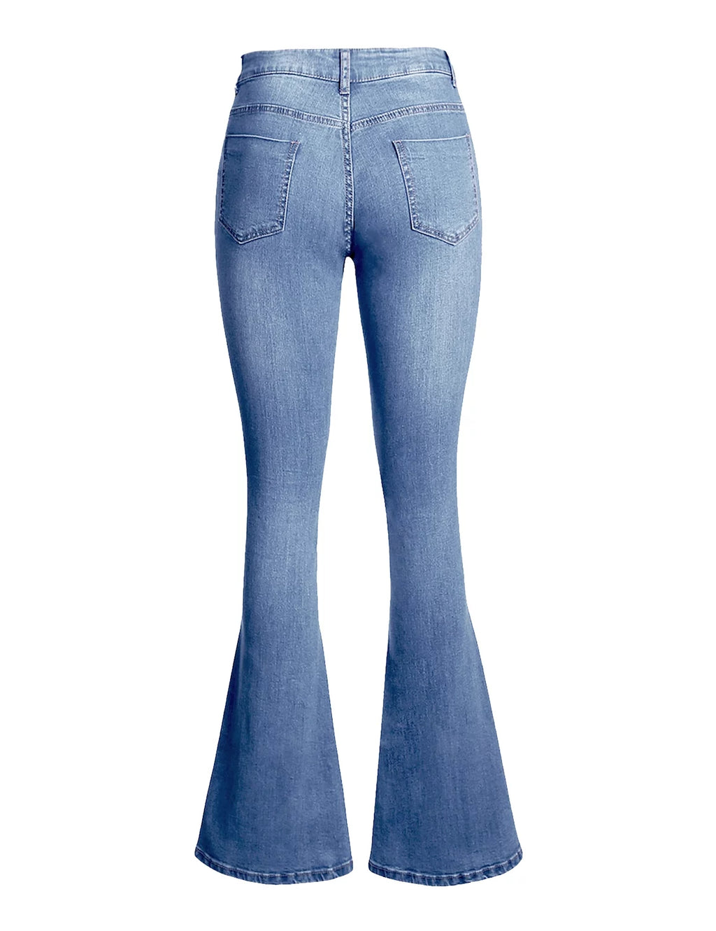 Blue Flare Bell Bottom Mid Rise Denim Jeans N893