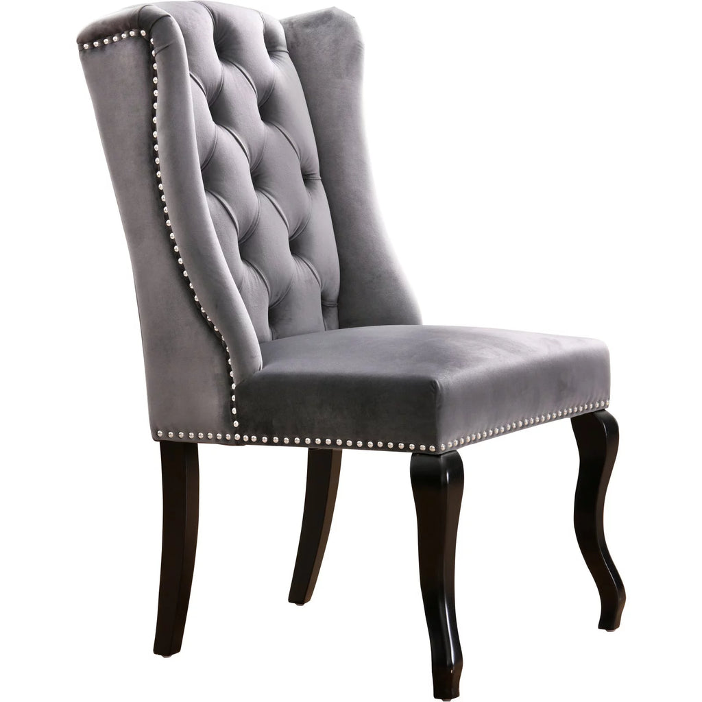 Gray Velvet Dining Chair Set of 2 O4161