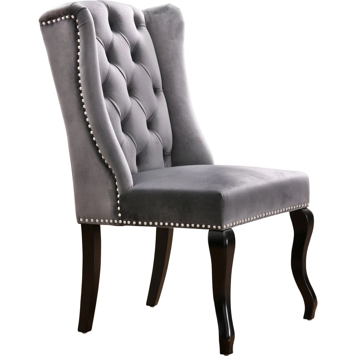 Gray Velvet Dining Chair Set of 2 O4161