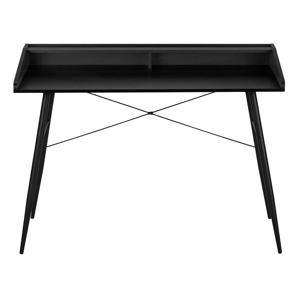 Black 48"L Computer Desk with Storage Shelves O150