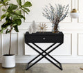 Black Wooden Nightstand with Drawer H527597