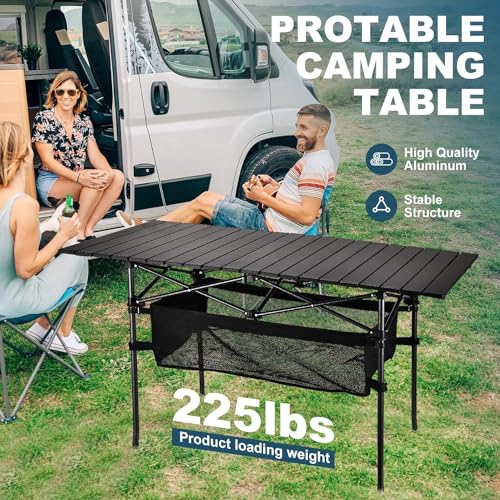 Lightweight Aluminum Folding Camping Table with Carrying Bag S871
