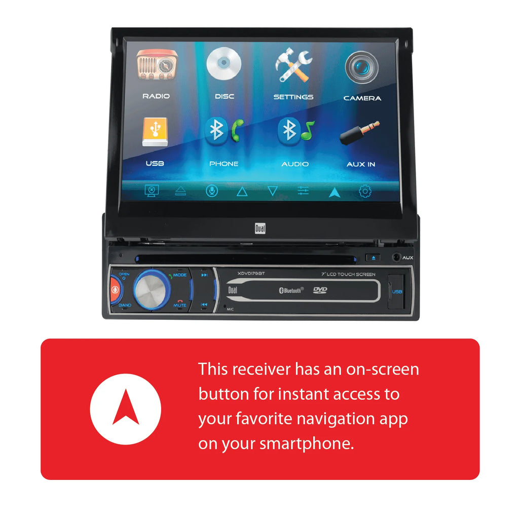 7 inch Single DIN Car Stereo with Motorized Touch Screen D632565