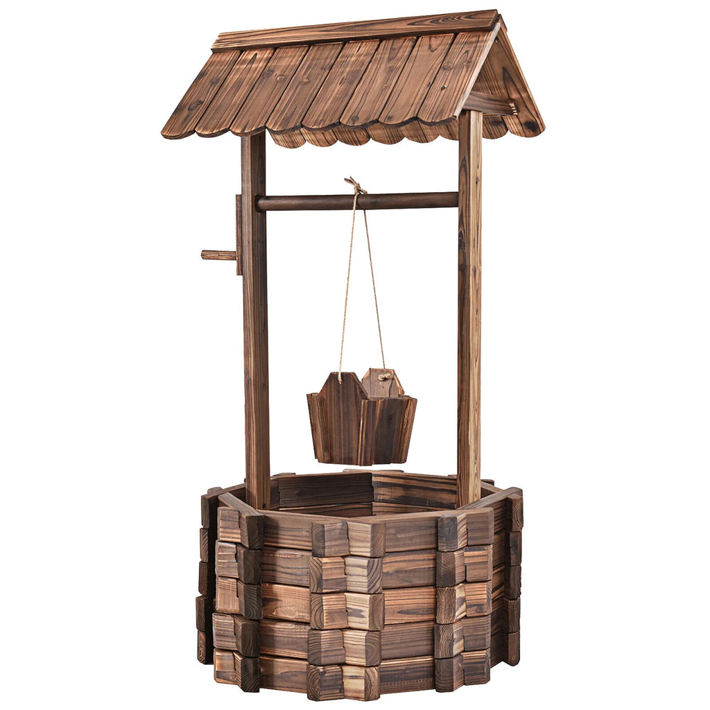 Wooden Wishing Well Planter Y911