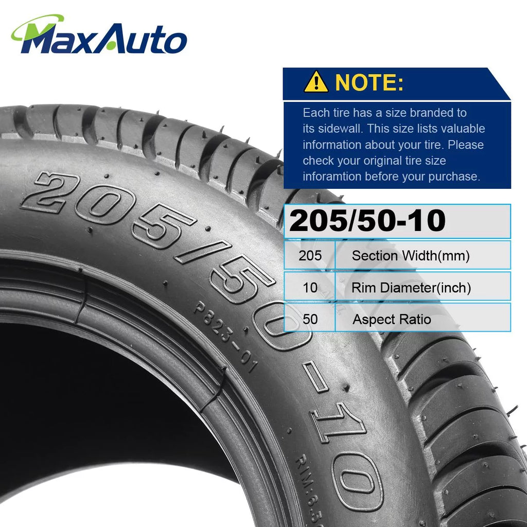 205/50-10 Golf Cart Tires 4PR Tubeless M35987