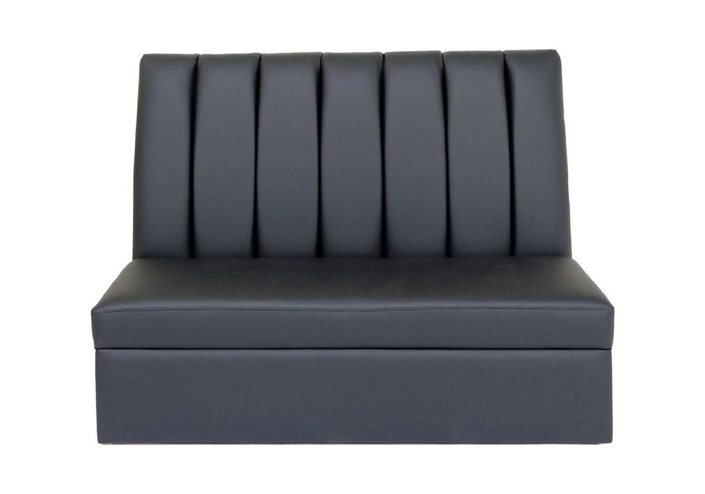 Black Faux Leather Armless Love Seat H497957