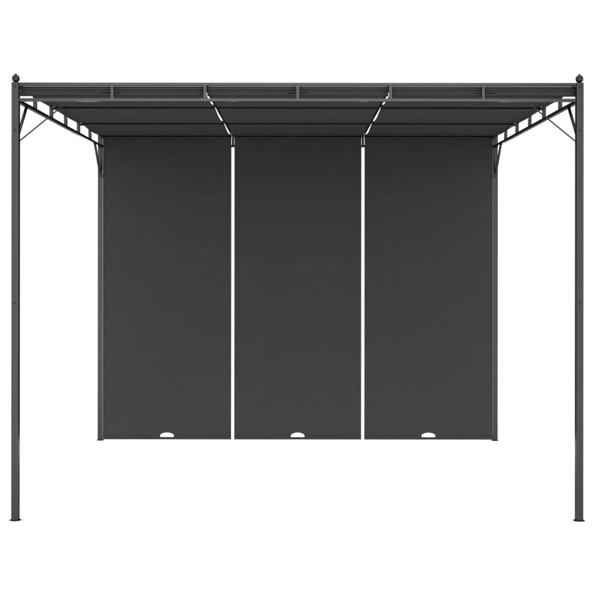 Garden Gazebo with Side Curtain Steel Frame Sun Shade Shelter 118.1 x 118.1 x 88.6 Inches W626