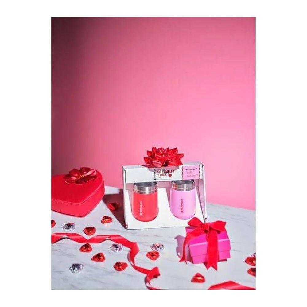 2pk 10 oz Stainless Steel Tumblers Red/Pink Y508282