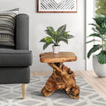 Solid Cedar Wood Tree Stump End Table P65778