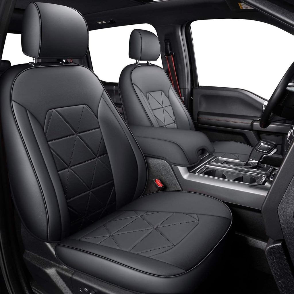 2 Pc Black Front Seat Covers Q615306
