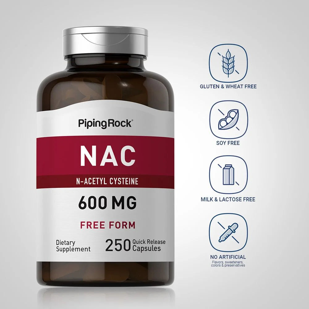 N-Acetyl Cysteine 600 mg 250 Coated Caplets Non-GMO Gluten Free Y429