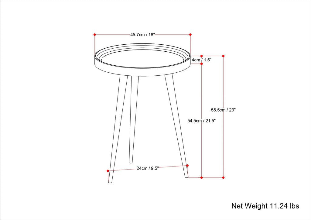 18 inch Metal Round Side Table S837201