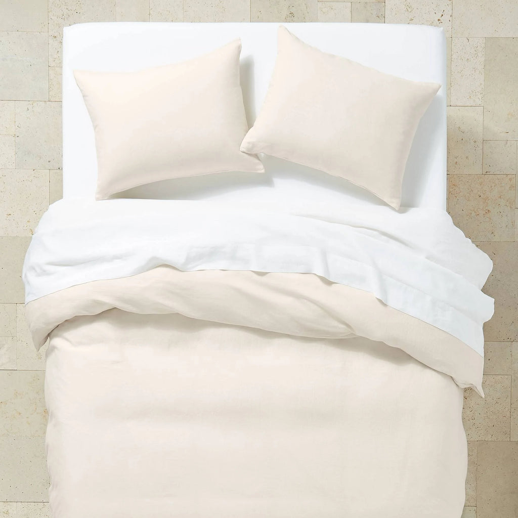 King Linen Duvet & Sham Set Natural P9795