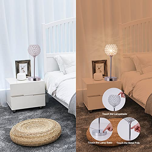 3-Way Dimmable Touch Control Table Lamp with 2 USB Charging Ports Y8575