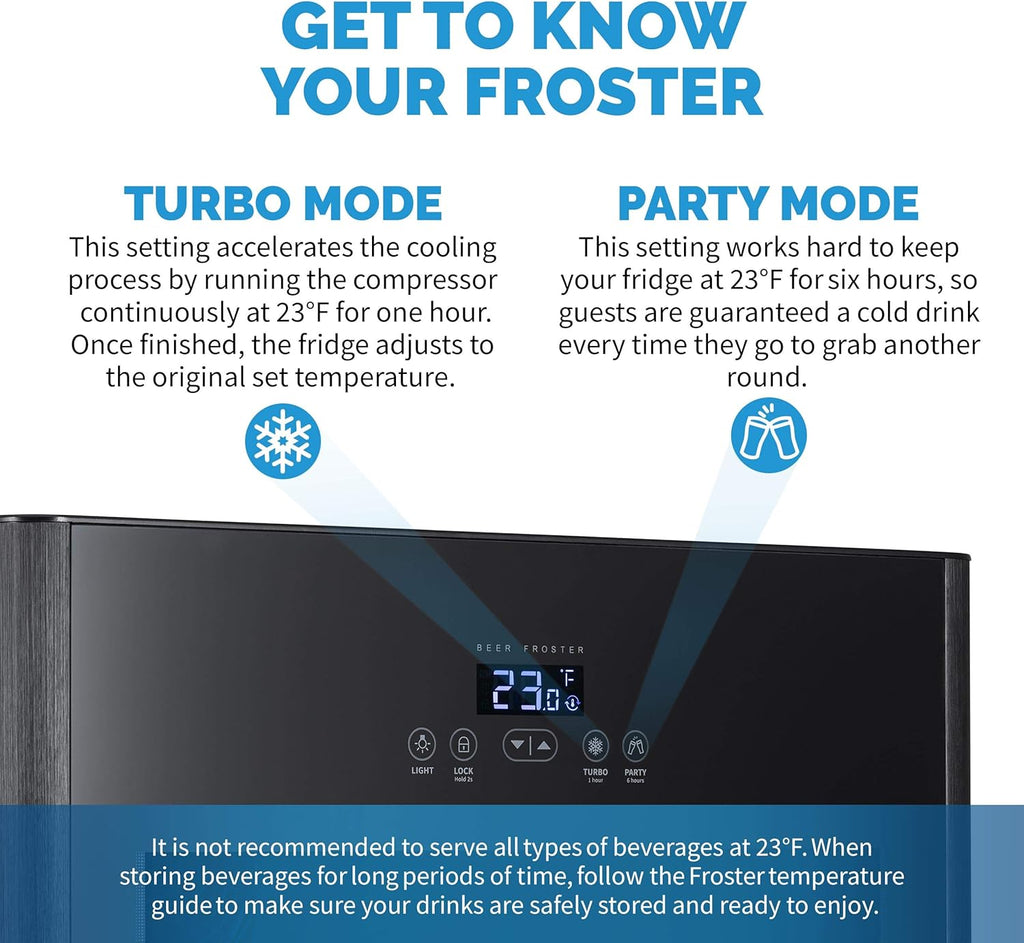 125 Can Capacity Black Freestanding Beer Refrigerator and Cooler with Glass Door R256366
