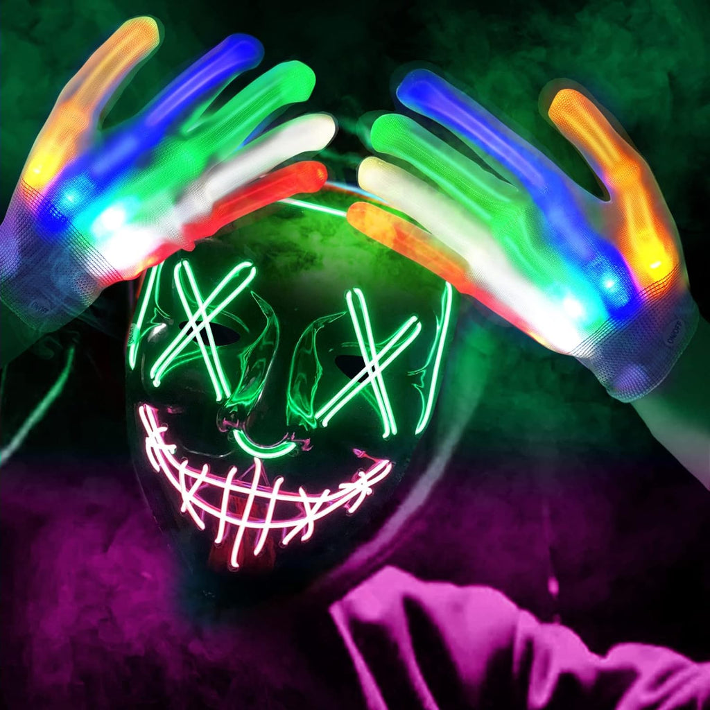 LED Light Up Mask with Gloves Kit P119277