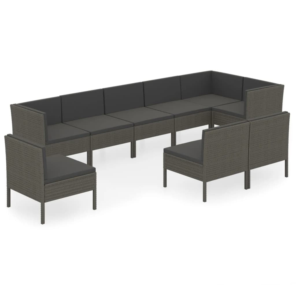 9 Piece Poly Rattan Outdoor Sectional Sofa Set C582070