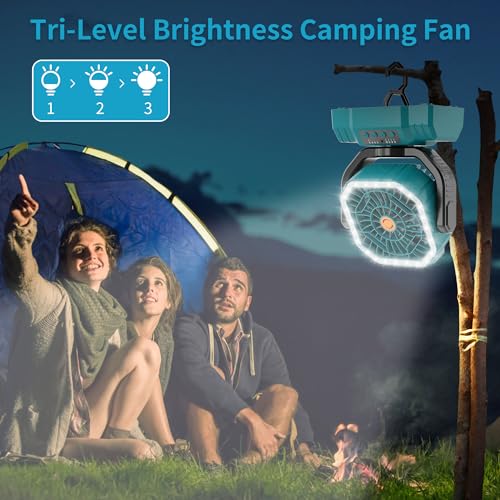 20000mAh Rechargeable Portable Camping Fan with Remote Control, Black C63016