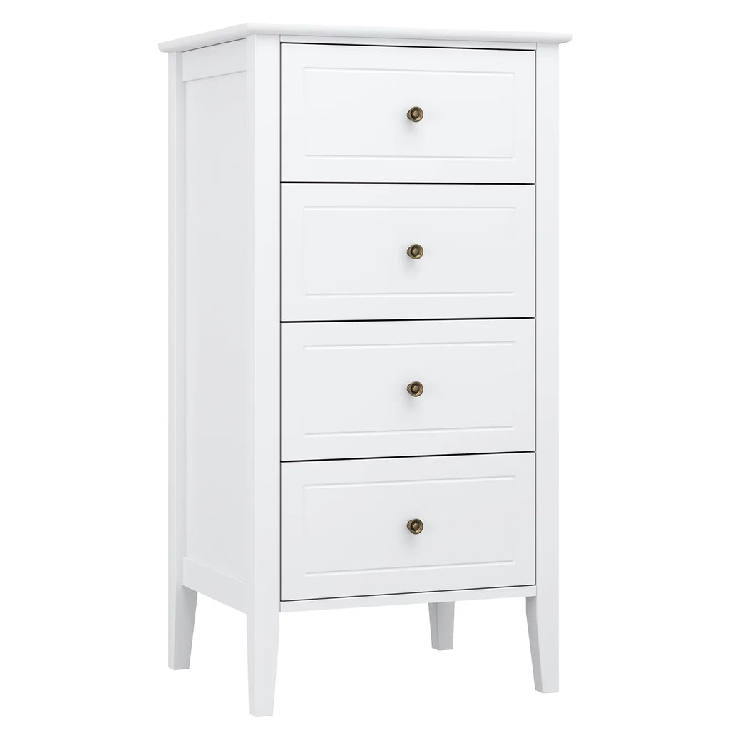 White 4 Drawer Wood Dresser C9533