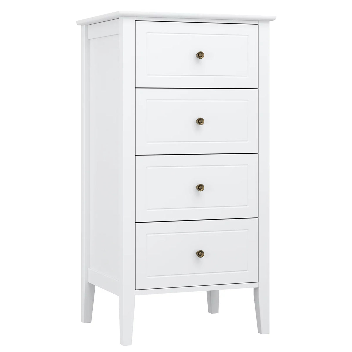 White 4 Drawer Wood Dresser C9533