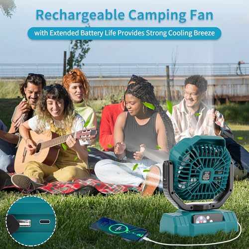 20000mAh Rechargeable Portable Camping Fan with Remote Control, Black C63016