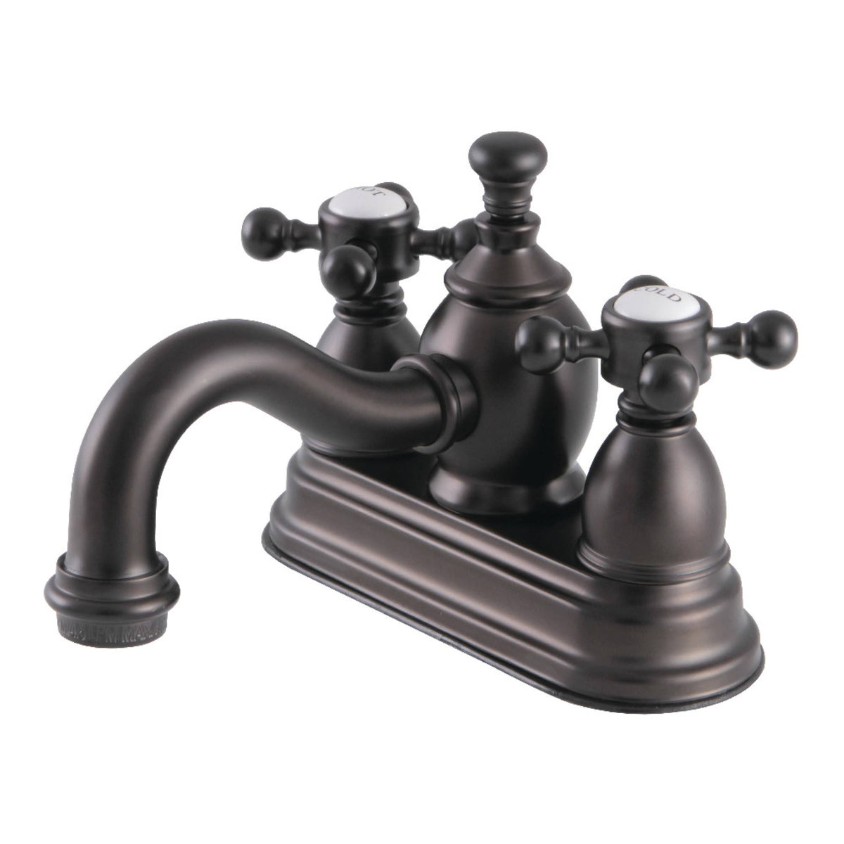 Oil Rubbed Bronze Centerset Lavatory Faucet with Metal Cross Handle T2962