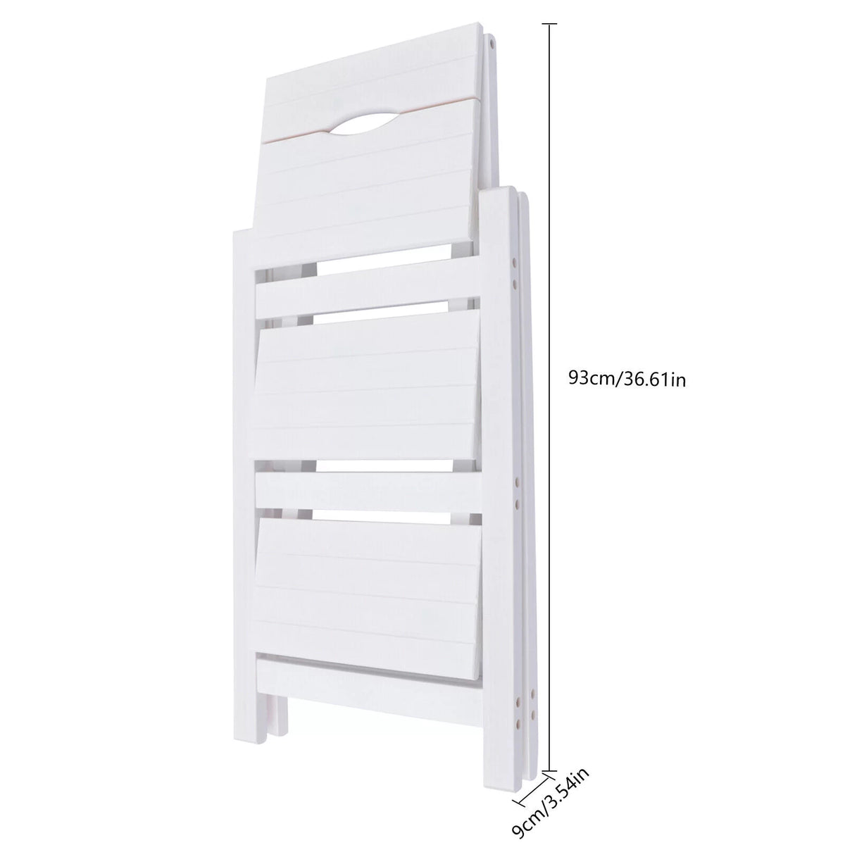 Folding Wooden Step Stool Anti-Slip White U631