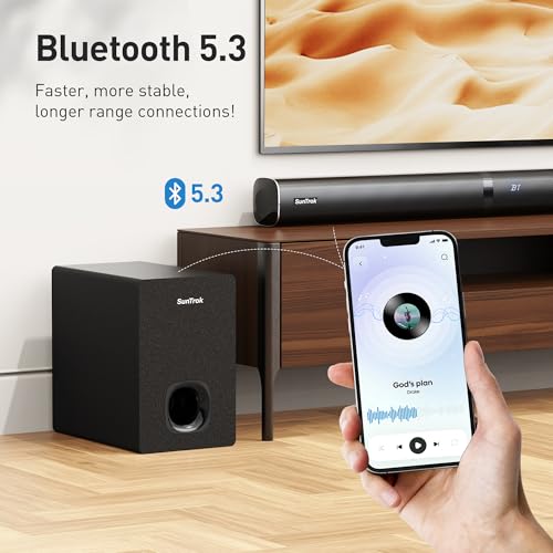 Karaoke Soundbar with Subwoofer, 2 Wireless Microphones, Bluetooth Speaker with Remote T194