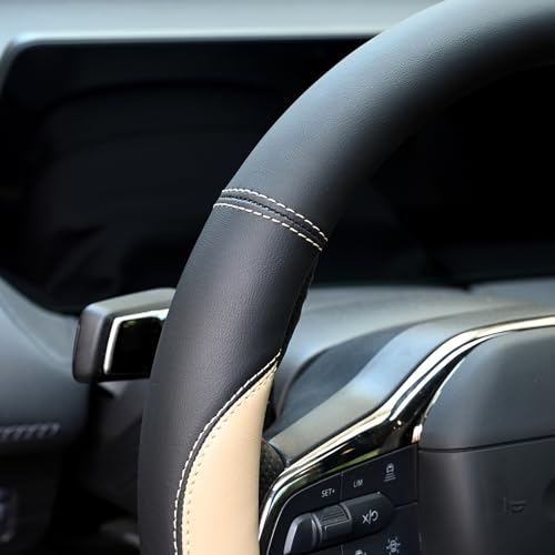 Microfiber Leather Steering Wheel Cover 15 inch Black K562