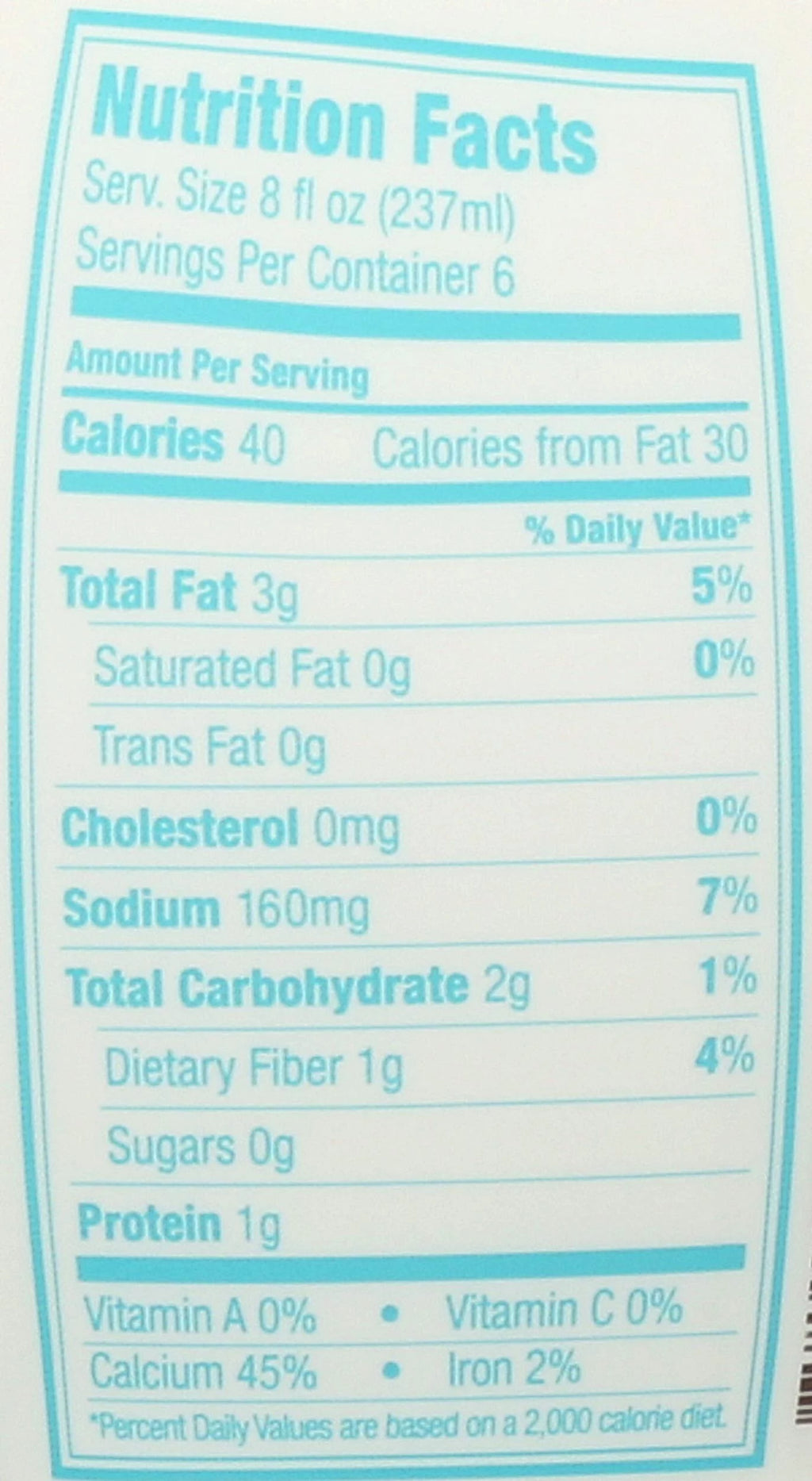 Unsweetened Vanilla Almond Milk, 48 Fluid Ounce -- 6 per case M553566