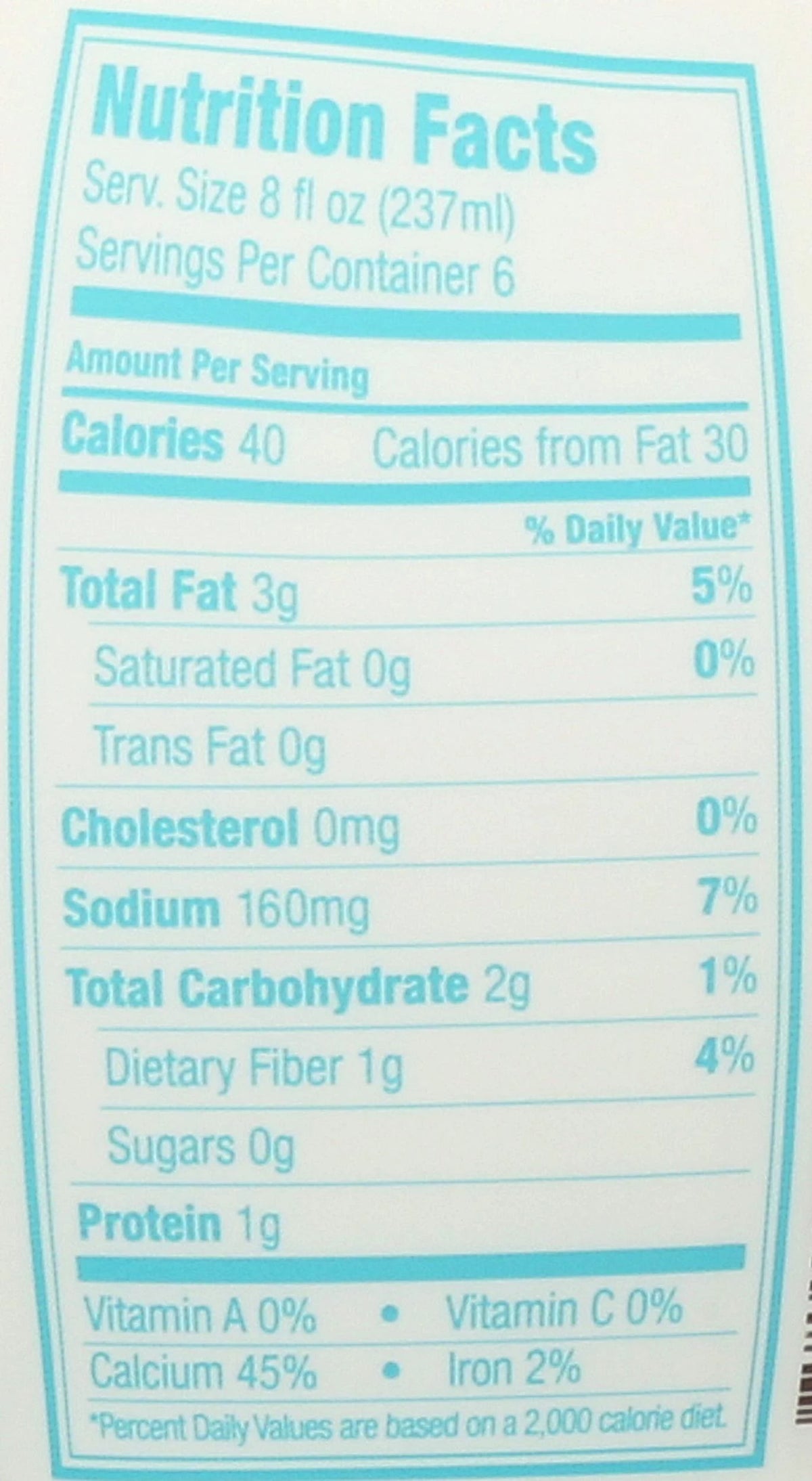 Unsweetened Vanilla Almond Milk, 48 Fluid Ounce -- 6 per case M553566