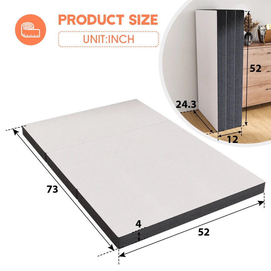 3 Inch Single Foldable Floor Mattress with Washable Cover R3878