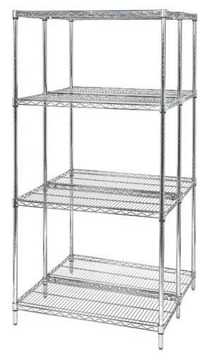 86 inch Wire 4-Shelf Add-On Unit in Chrome Finish J8819