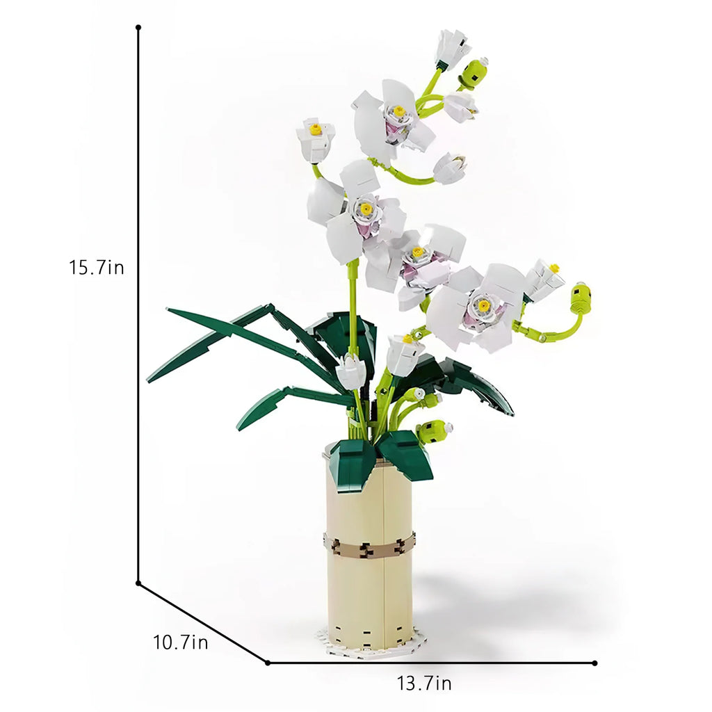 White Orchid Flower Bonsai Building Block Set E10797