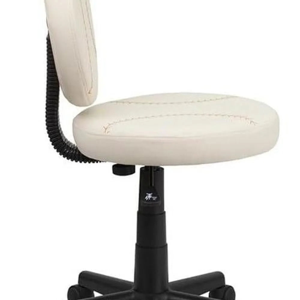 Cream Vinyl Swivel Office Task Chair Y57195