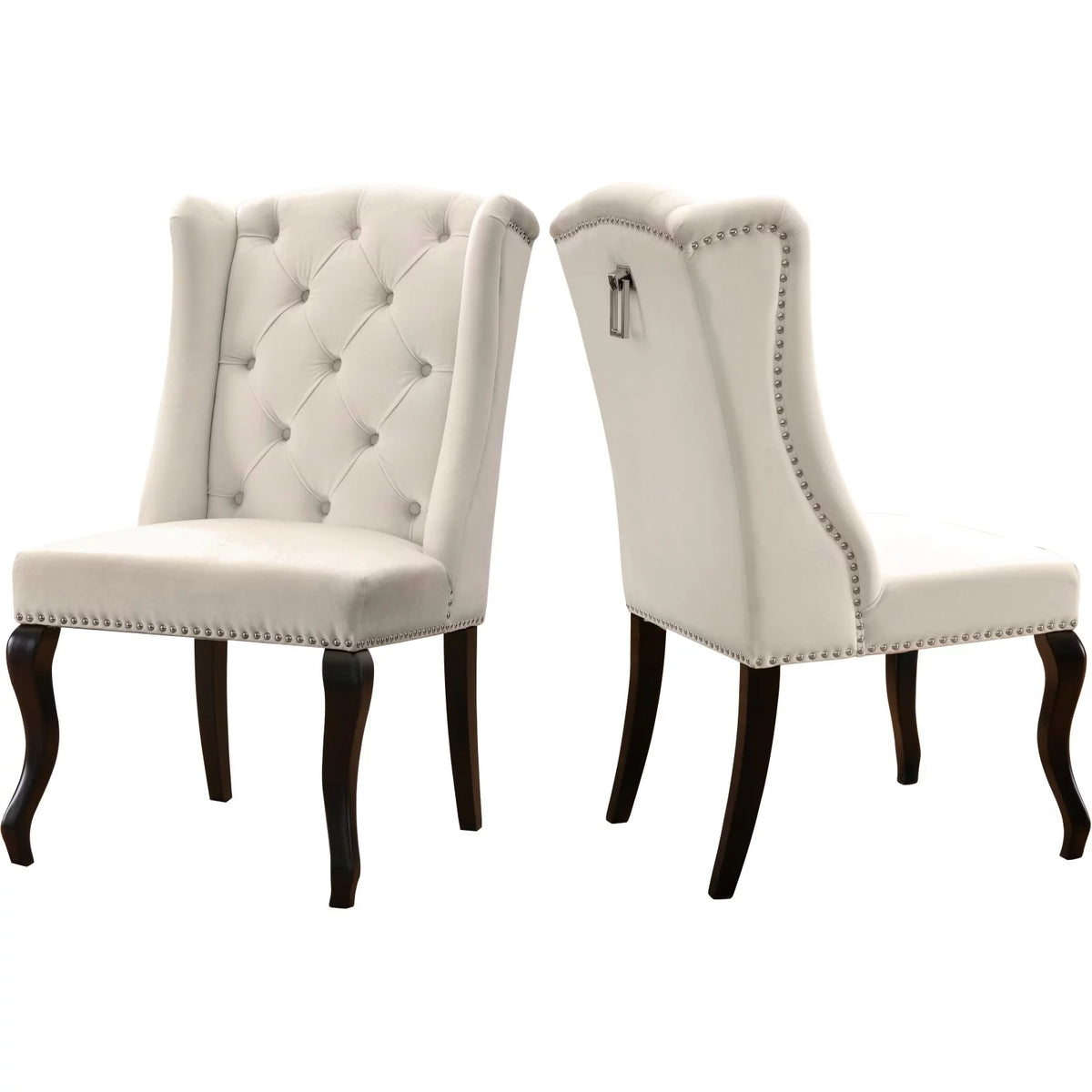 Gray Velvet Dining Chair Set of 2 O4161
