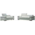 White 2-Piece Leather Sofa Set N715