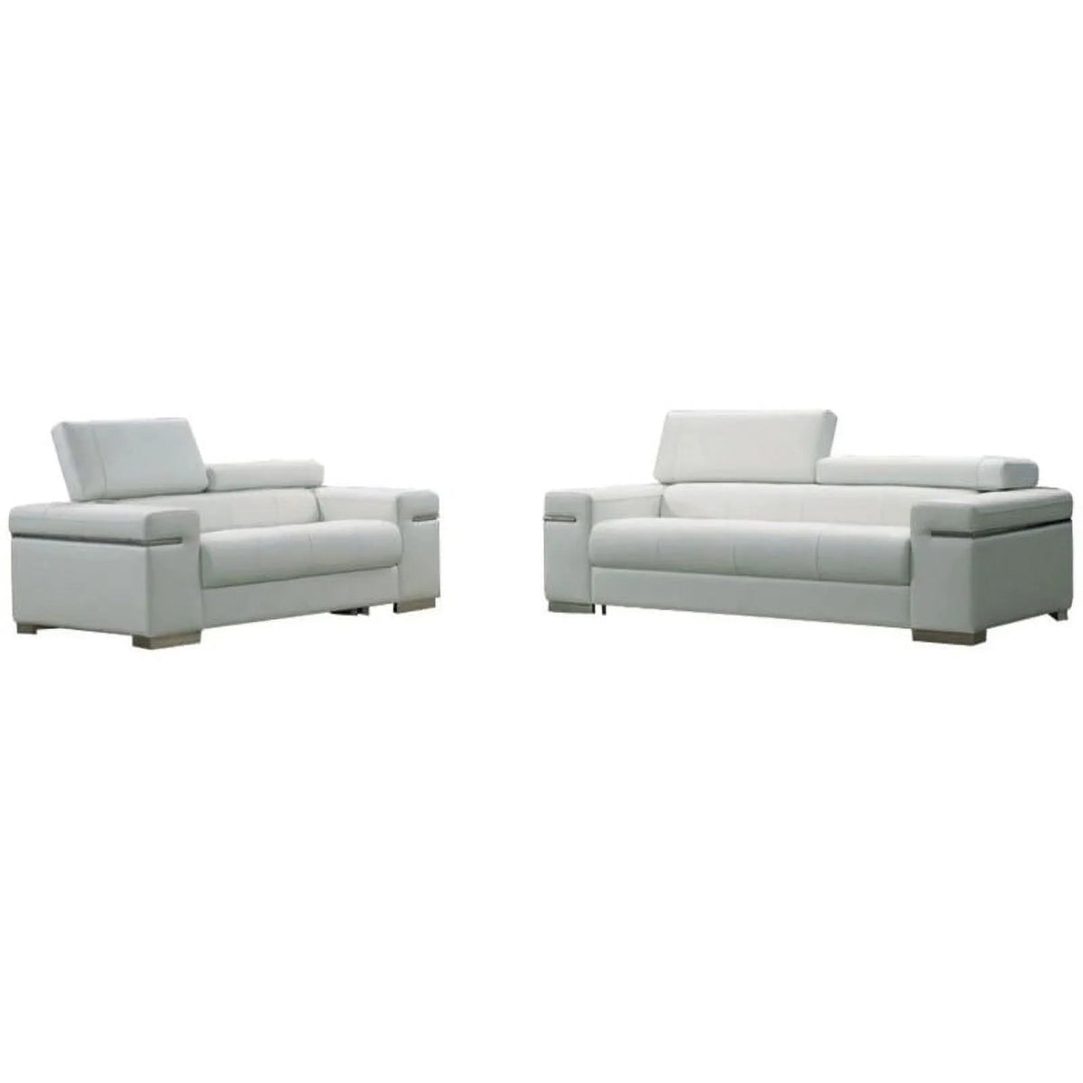White 2-Piece Leather Sofa Set N715