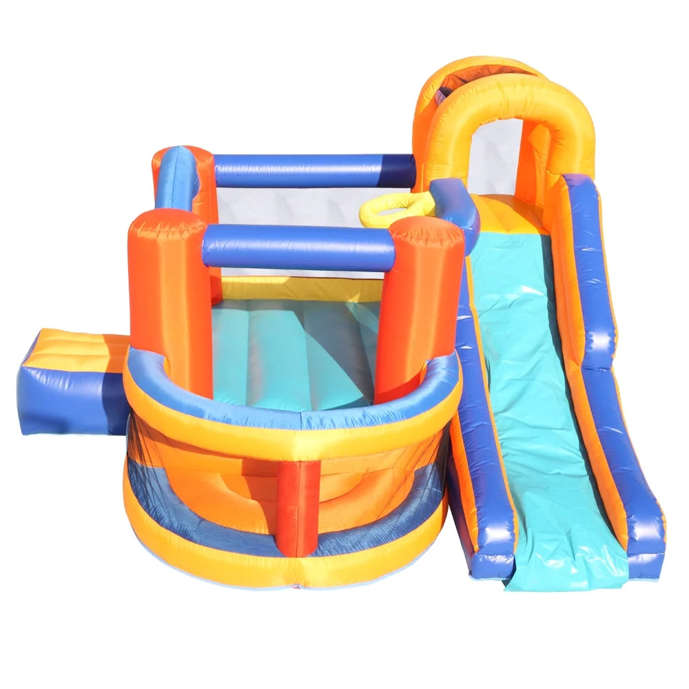 Inflatable Bounce House Slide Bouncer with Basketball Hoop Climbing Wall E1818