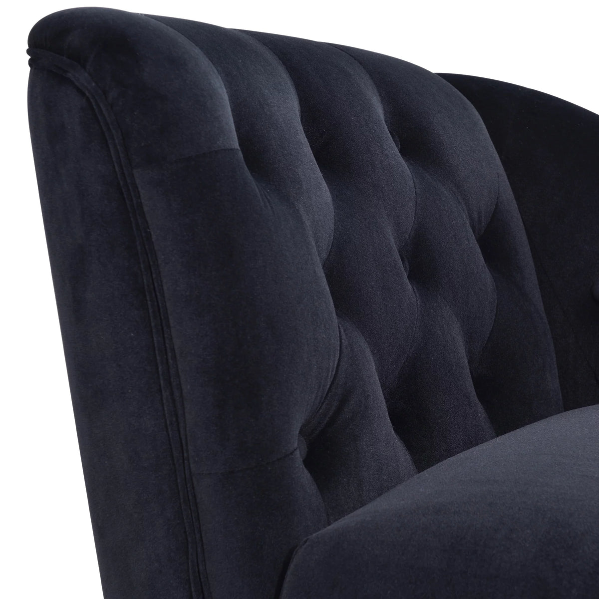 Black Velvet Button Tufted Chaise Lounge A565