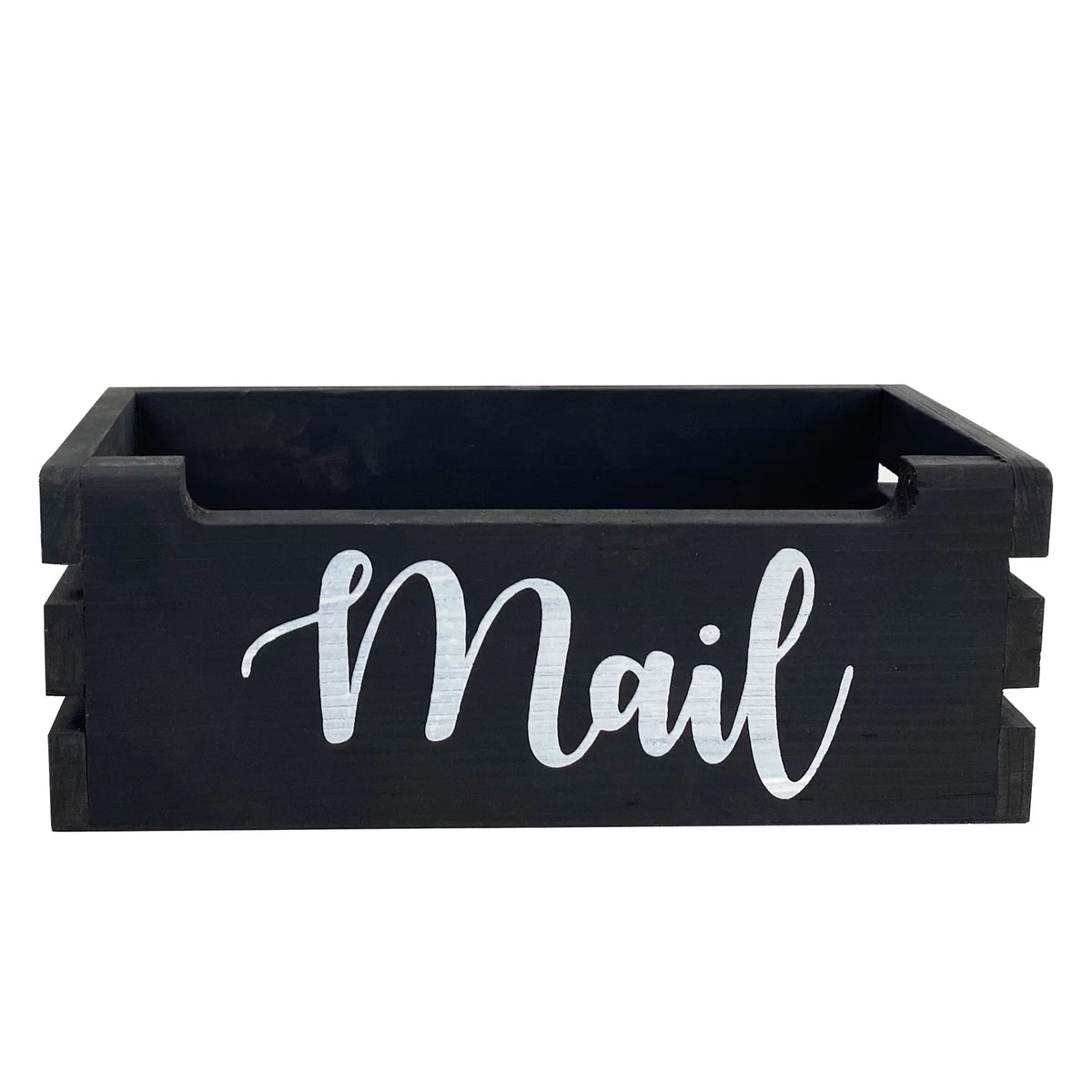 Rustic Wood Mail Holder Storage Box I588770