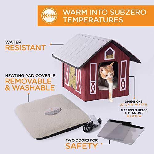 Outdoor Heated Kitty House Cat Shelter E647794