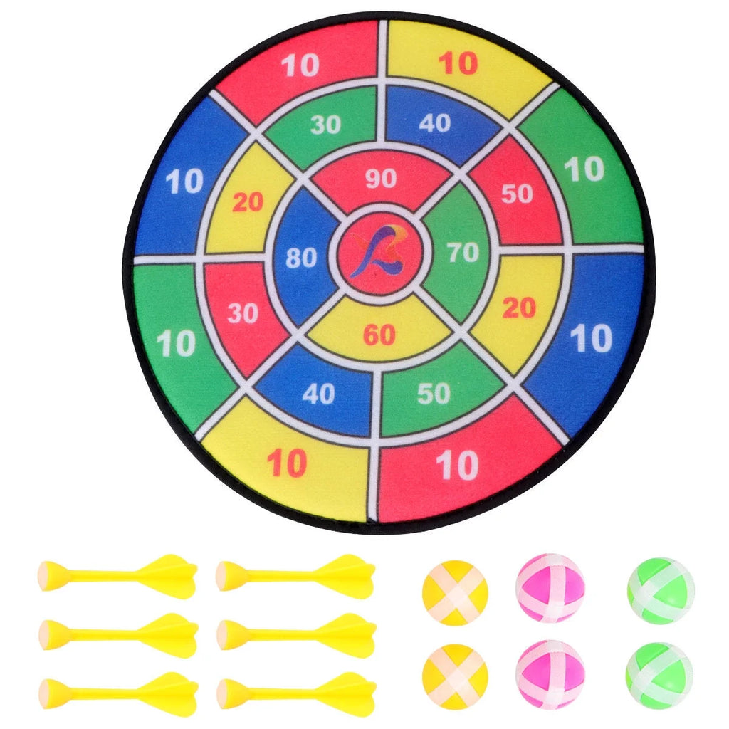 Safety Dart Board Toys Practice Target Sticky Ball Shooting Toy Interactive Prop Party Game Supplies (30cm, 6pcs Sticky Ball and 6pcs Darts) V1684