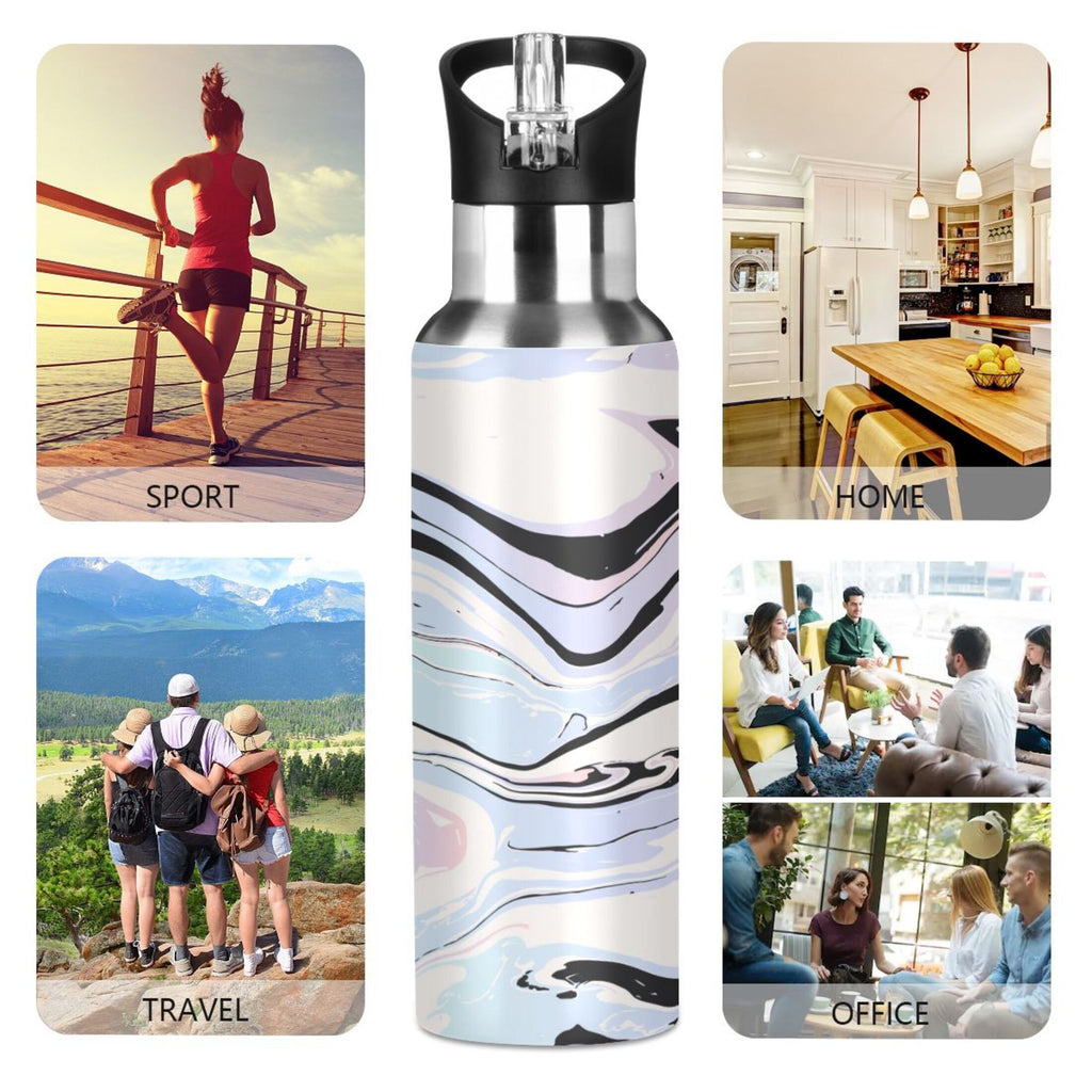 Stainless Steel Vacuum Insulated Water Bottle with Straw Lid 20 OZ A10053