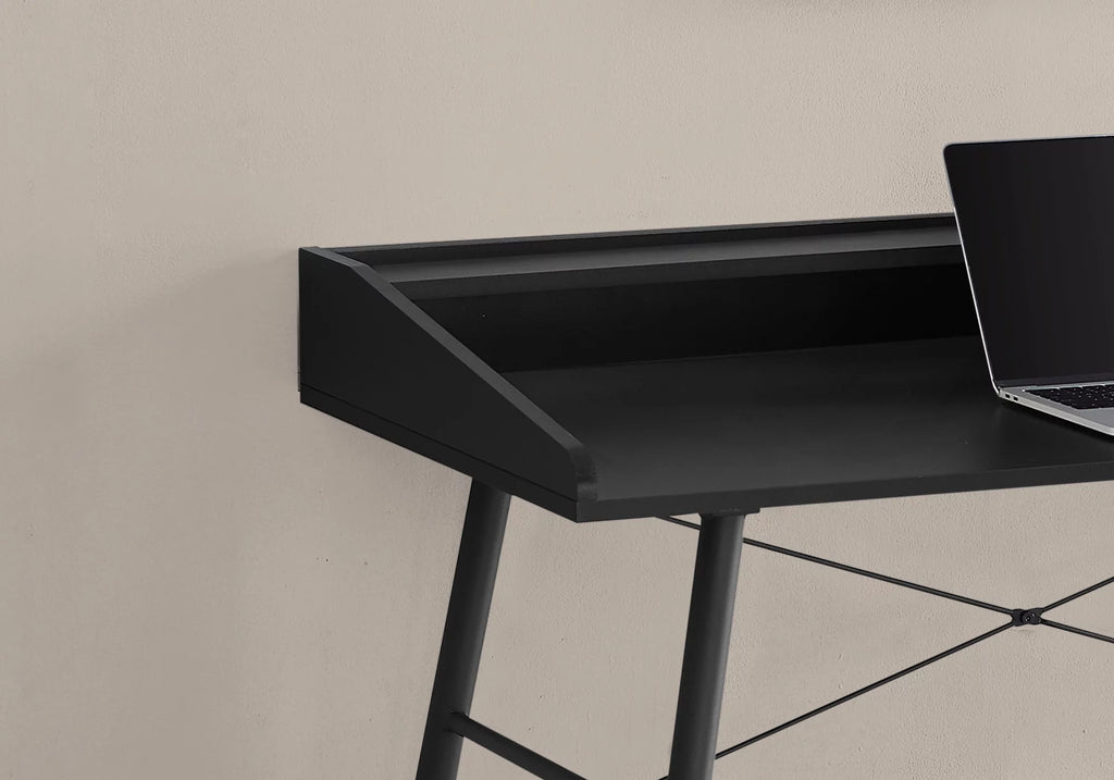 Black 48"L Computer Desk with Storage Shelves O150