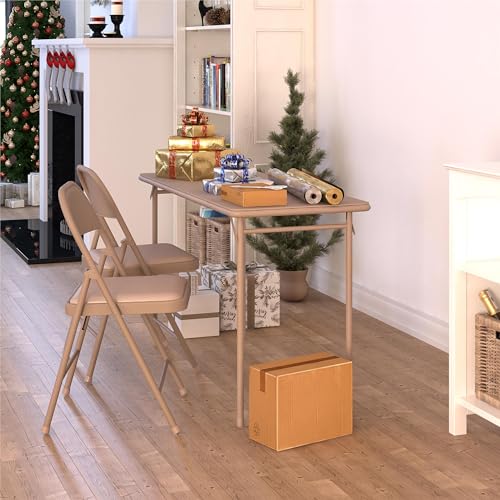 Folding Serving Table 20" x 48" Antique Linen Y6561