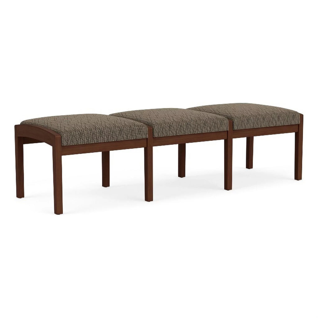 Wood 3-Seat Fabric Reception Bench K300