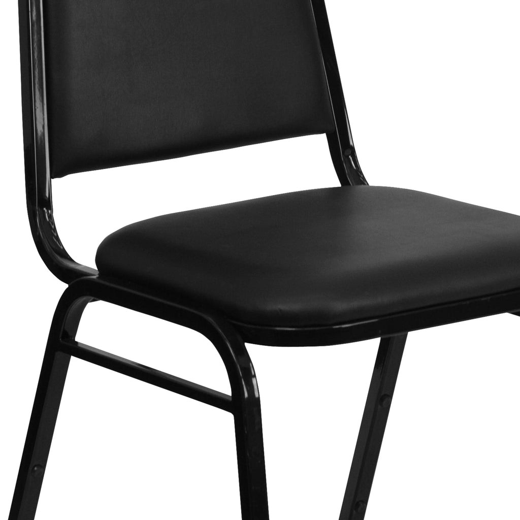 4 Pack Black Vinyl Stacking Banquet Chair Q4356