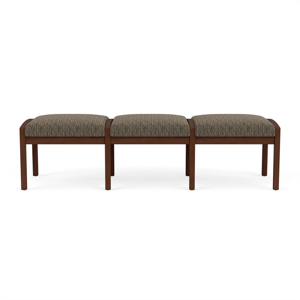 Wood 3-Seat Fabric Reception Bench K300