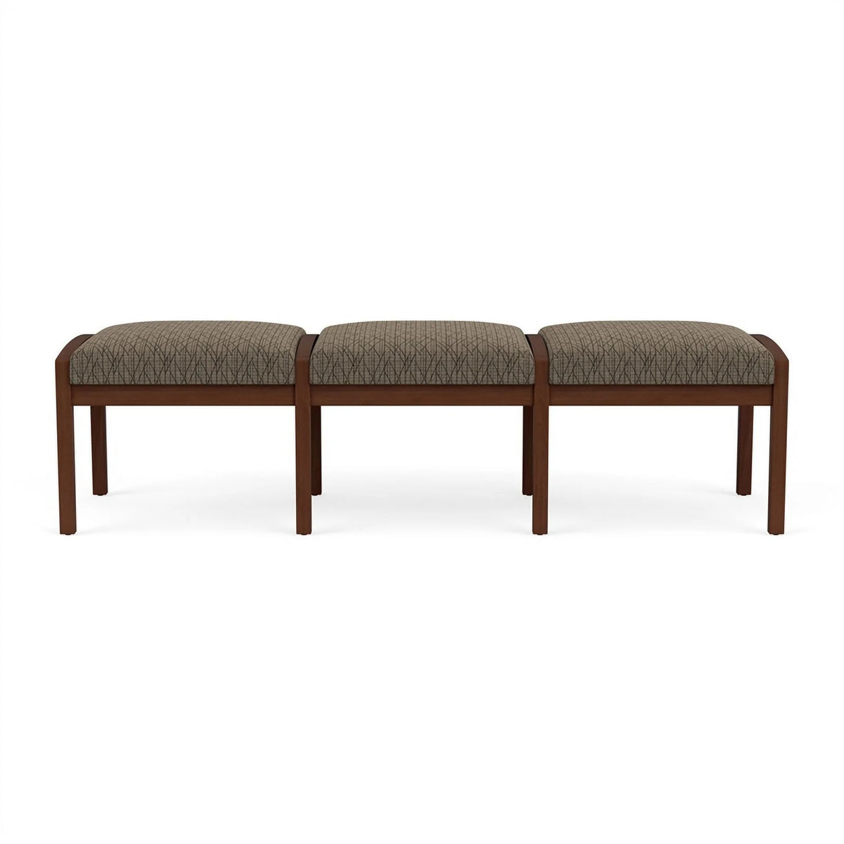 Wood 3-Seat Fabric Reception Bench K300